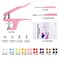 Plastic Snap Fastener Kit with Plier Screwdriver Awl and Storage Case, 100 Sets Snaps, 9 Colors T5 Buttons, 12mm Cap. Snap Plier for T3(10mm), T5(12mm), T8(15mm) Buttons, Pink